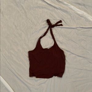 Elegant Brown Halter Top